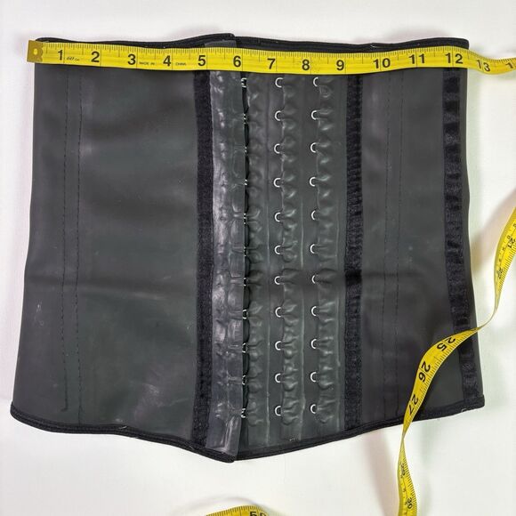 Lady Slim Black Latex Waist Cincher Corset Women's XS Gothic Alt Darkwear Witchy - Picture 11 of 14